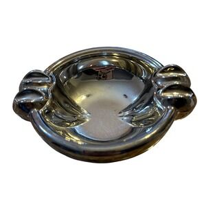 Vintage Mid Century Modern Heavy Smoked Glass Ashtray 1960s MCM Murano Style